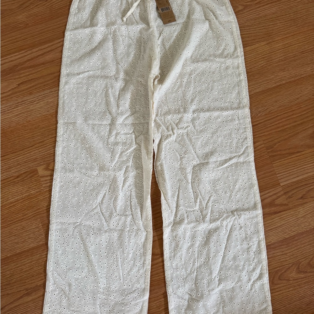 White Eyelet Pants